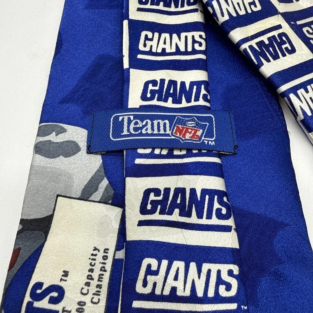 New‎ York Giants Team NFL Silk Necktie Ralph Marlin 1993 Retro G-Men Tie Vintage